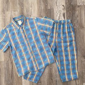 Vintage Bobbi Brooks 2 Piece Plaid Fish Set